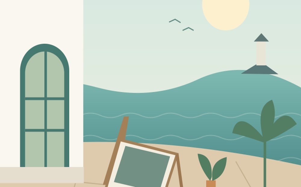 Illustration méditerranéenne de présentation
